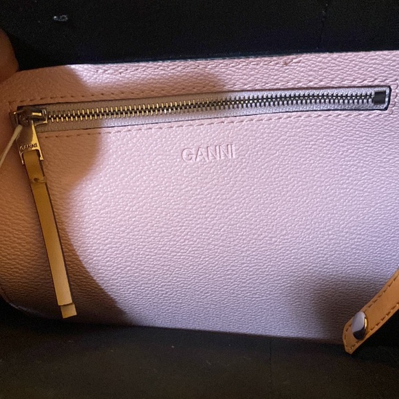 Ganni Women's Pink Smiley Face Print Small Tote Bag - Picture 6 of 9